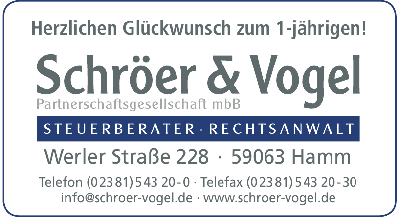 Schröer & Vogel Partnerschaftsgesellschaft mbB Schröer & Vogel Partnerschaftsgesellschaft mbB