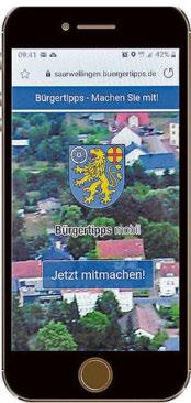 Die Startseite der neuen App „Bürgerdienste mobil“ lässt sich ganz bequem und einfach mit dem Smartphone aufrufen. Foto: Oliver Morguet Die Startseite der neuen App „Bürgerdienste mobil“ lässt sich ganz bequem und einfach mit dem Smartphone aufrufen. Foto: Oliver Morguet