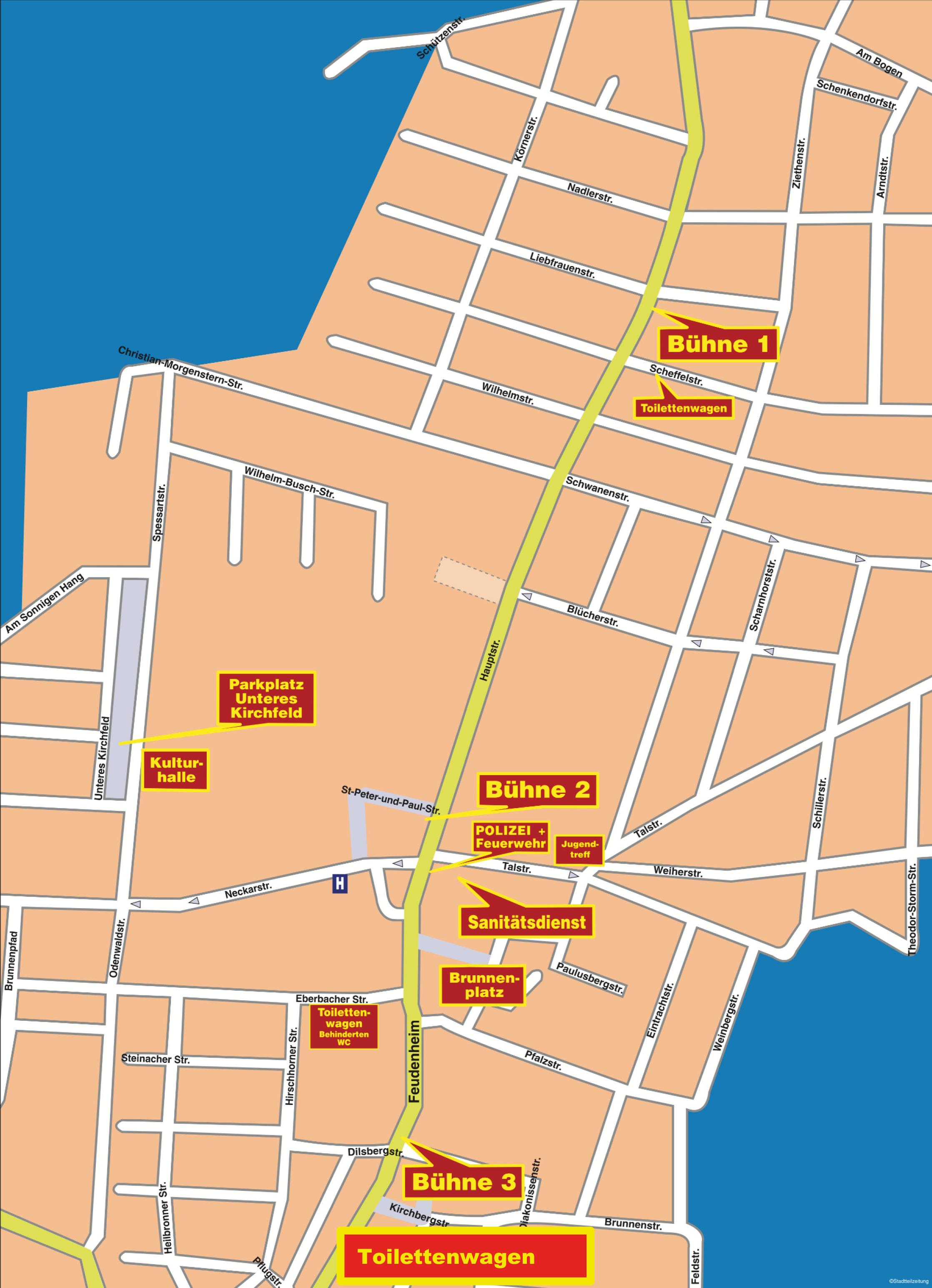 Die Feudenheimer Hauptstraße ist während der Kerwe nur bedingt befahrbar. BILD: KERWEVEREIN Die Feudenheimer Hauptstraße ist während der Kerwe nur bedingt befahrbar. BILD: KERWEVEREIN