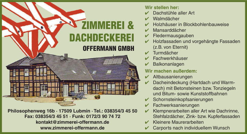 Zimmerei & Dachdeckerei Offermann GmbH Zimmerei & Dachdeckerei Offermann GmbH