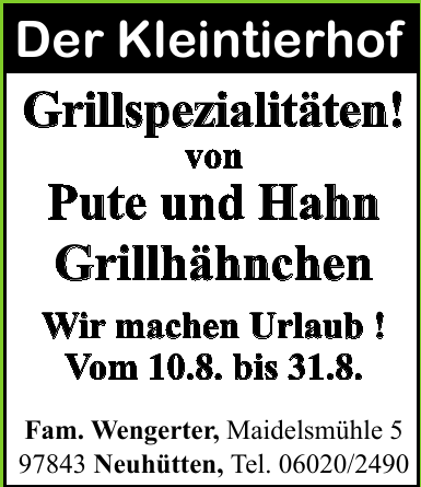 Der Kleintierhof, Fam. Wengerter Der Kleintierhof, Fam. Wengerter