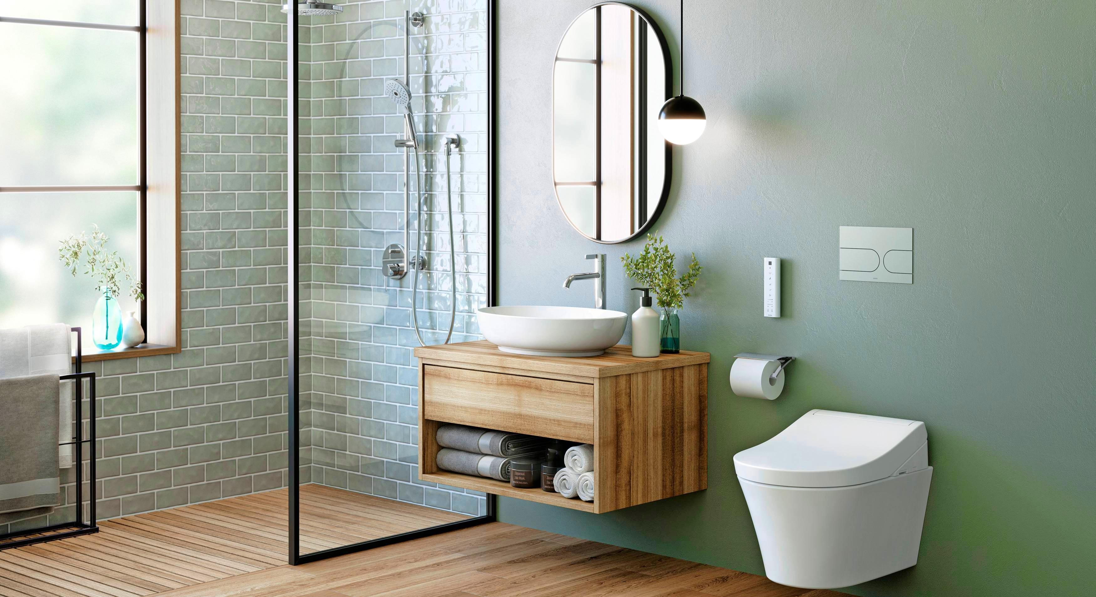 Trotz der neuen Farbigkeit im Badezimmer bleiben viele Keramiken weiß – zum Beispiel die Toilettenschüssel. Foto: Toto Trotz der neuen Farbigkeit im Badezimmer bleiben viele Keramiken weiß – zum Beispiel die Toilettenschüssel. Foto: Toto