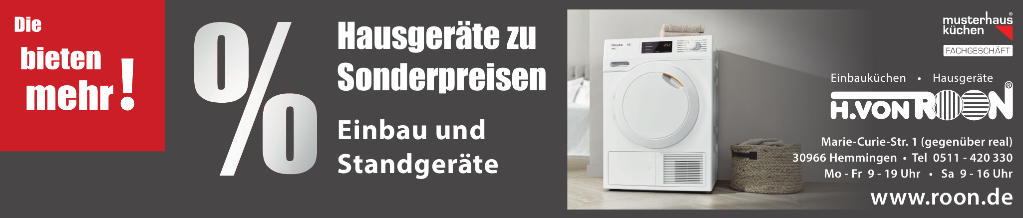 H. von Roon Elektro-Hausgeräte, Einbauküchen, Kundendienst H. von Roon Elektro-Hausgeräte, Einbauküchen, Kundendienst