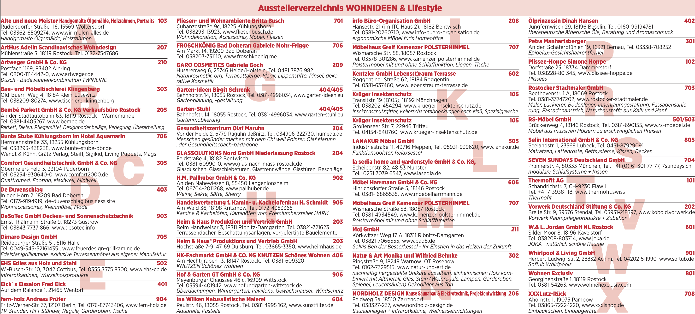 Ausstellerverzeichnis Wohnideen & Lifestyle 2019 Ausstellerverzeichnis Wohnideen & Lifestyle 2019