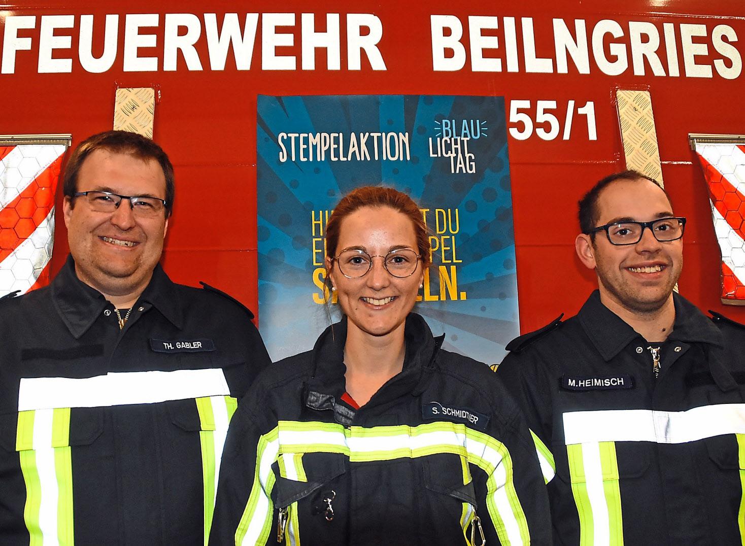 Hinter dem Blaulichttag steht ein engagiertes Organisationsteam: Thomas Gabler (von links), Steffi Schmidtner und Martin Heimisch. Fotos: Nusko Hinter dem Blaulichttag steht ein engagiertes Organisationsteam: Thomas Gabler (von links), Steffi Schmidtner und Martin Heimisch. Fotos: Nusko