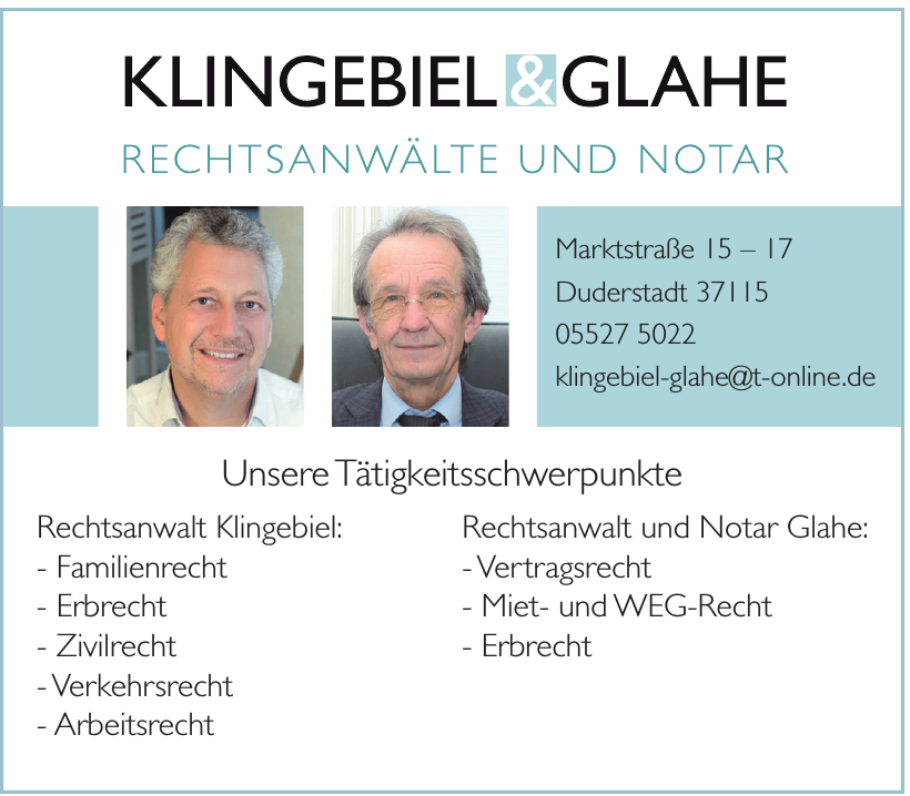 Kliengebiel & Glahe Rechtsanwälte und Notar Kliengebiel & Glahe Rechtsanwälte und Notar