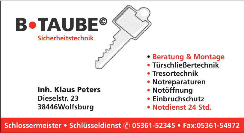 B-Taube Schlossermeister - Schlüsseldienst B-Taube Schlossermeister - Schlüsseldienst