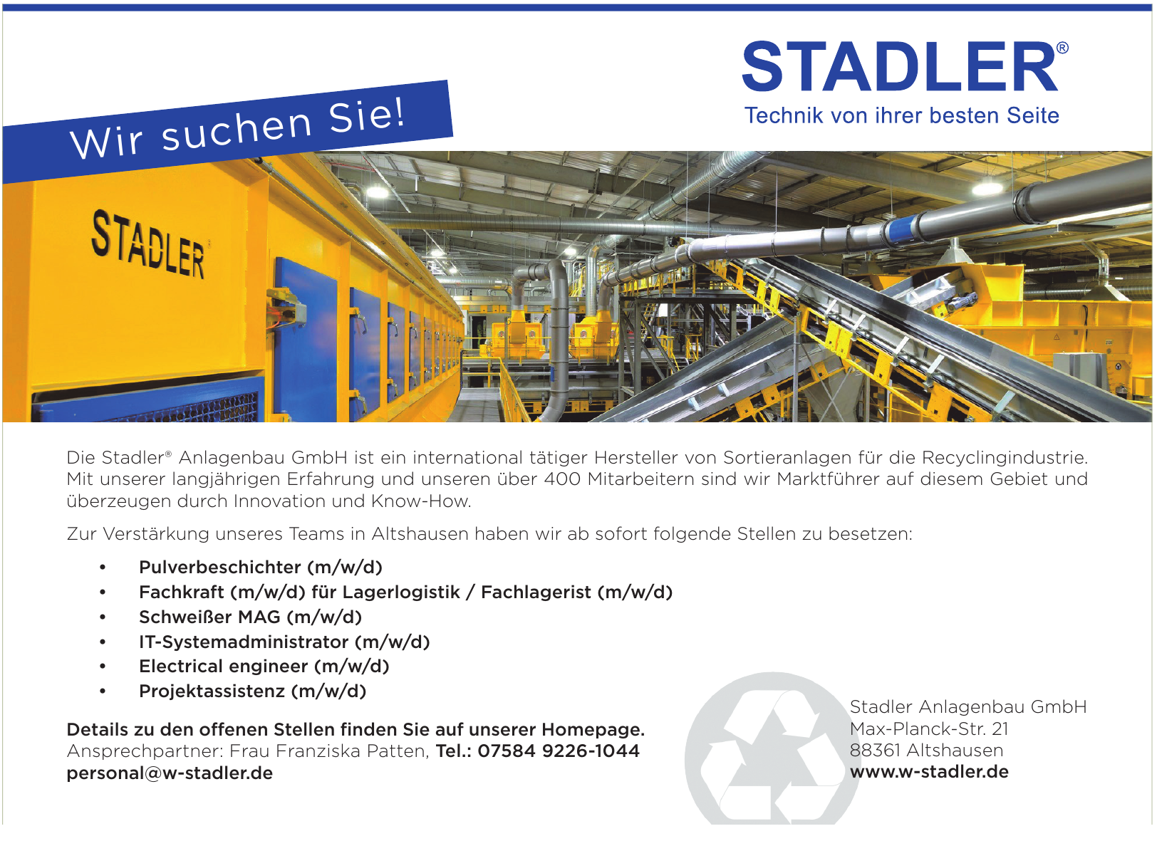 Stadler Anlagenbau GmbH Stadler Anlagenbau GmbH