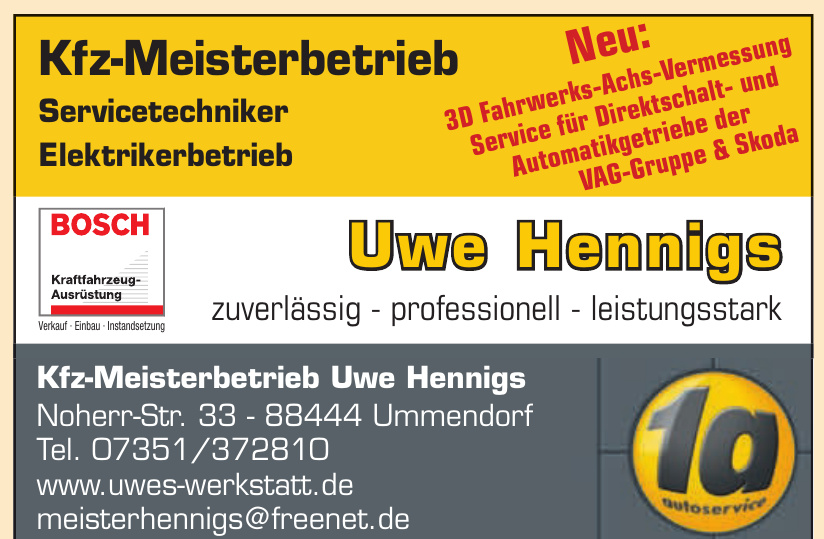 Kfz-Meisterbetrieb Uwe Hennigs Kfz-Meisterbetrieb Uwe Hennigs