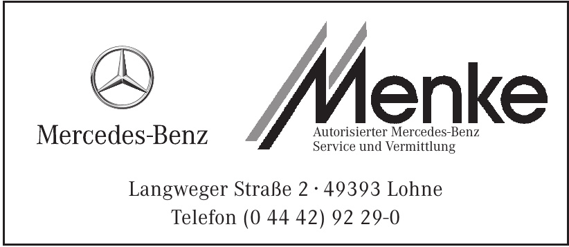 Autorisierter Mercedes-Benz Service und Vermittlung Menke