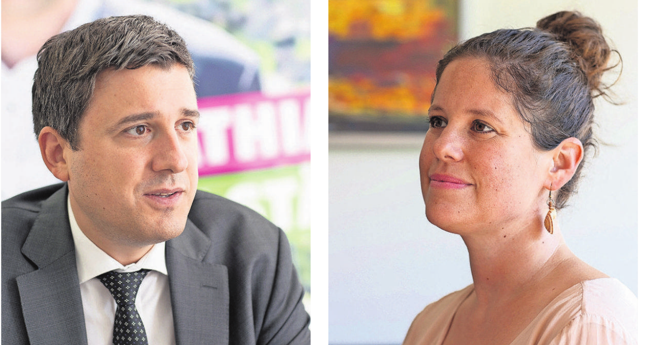 Herausforderer: Mathias Zopfi will in den Ständerat, Priska Grünenfelder kandidiert für den Nationalrat. Bilder: Sasi Subramaniam