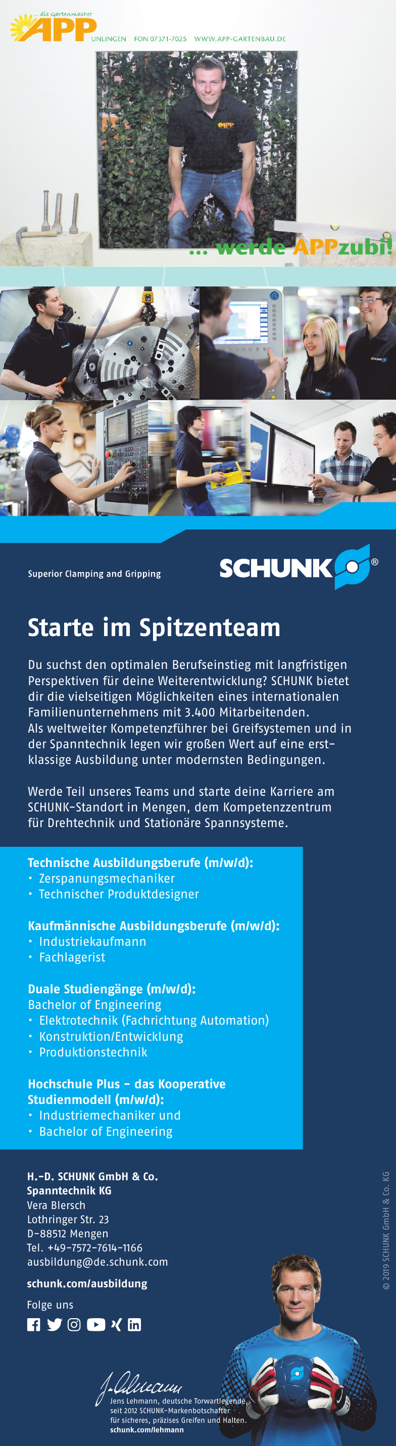 H.-D. Schunk GmbH & Co. Spanntechnik KG H.-D. Schunk GmbH & Co. Spanntechnik KG