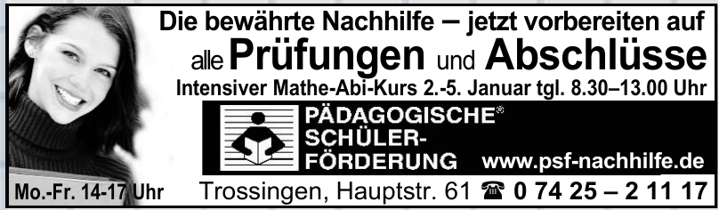 Pädagogische® Schüler-Förderung Pädagogische® Schüler-Förderung