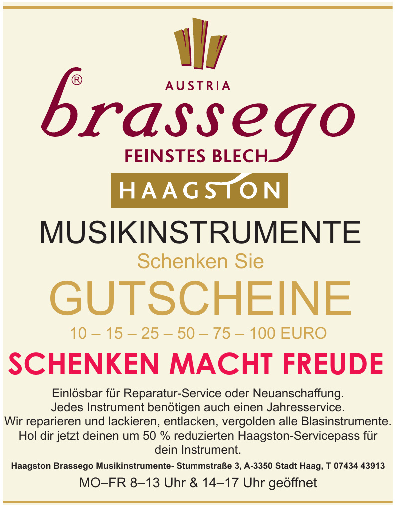 Haagston Brassego Musikinstrumente