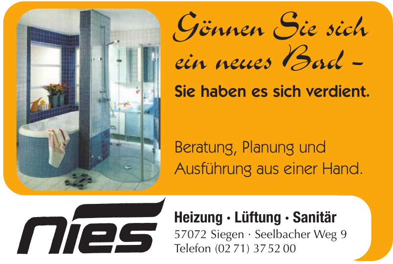 nies Heizung · Lüftung · Sanitär nies Heizung · Lüftung · Sanitär