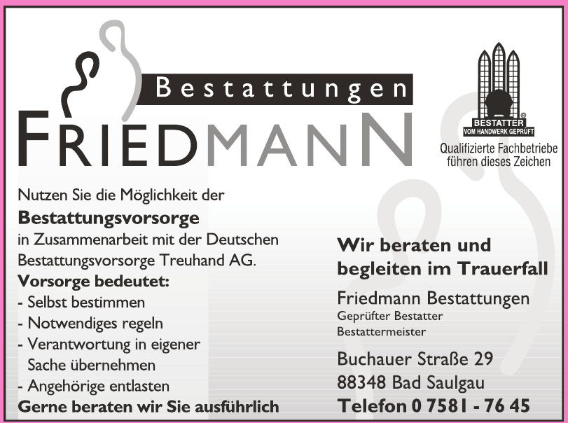 Friedmann Bestattungen Friedmann Bestattungen