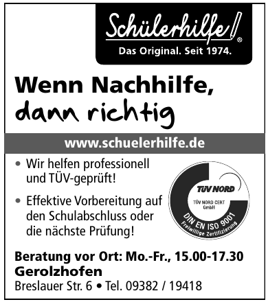 Schülerhilfe! Schülerhilfe!