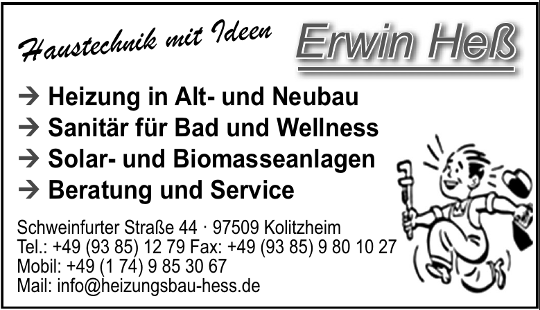 Erwin Heß - Sanitär - Heizungsbaumeister Erwin Heß - Sanitär - Heizungsbaumeister