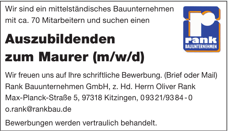 Rank Bauunternehmen GmbH Rank Bauunternehmen GmbH