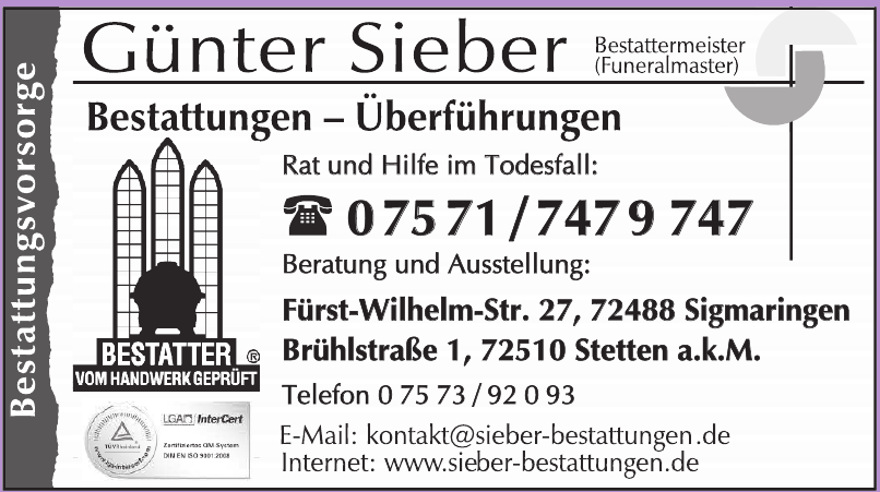Günter Sieber Bestattungen Günter Sieber Bestattungen