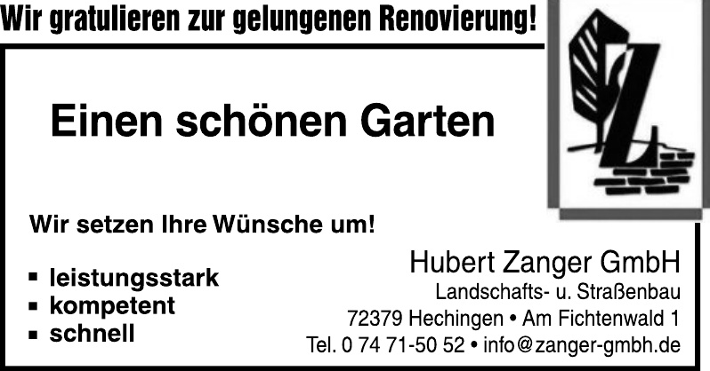 Hubert Zanger GmbH Landschafts- u. Straßenbau