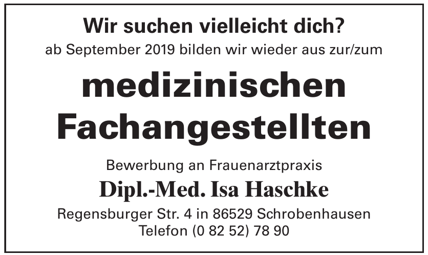 Bewerbung an Frauenarztpraxis Dipl.-Med. Isa Haschke Bewerbung an Frauenarztpraxis Dipl.-Med. Isa Haschke