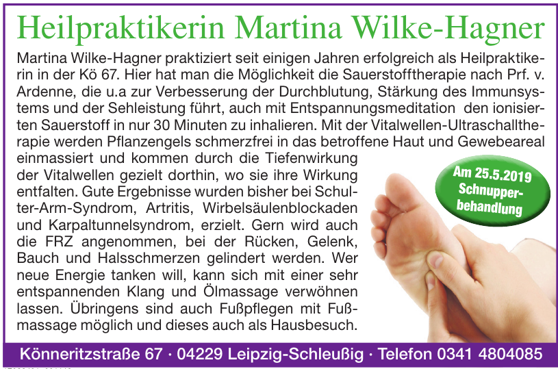 Heilpraktikerin Martina Wilke-Hagner Heilpraktikerin Martina Wilke-Hagner