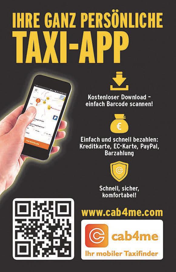 Mit der neuen App cab4me ist nun auch bargeldloses Zahlen möglich. Mit der neuen App cab4me ist nun auch bargeldloses Zahlen möglich.
