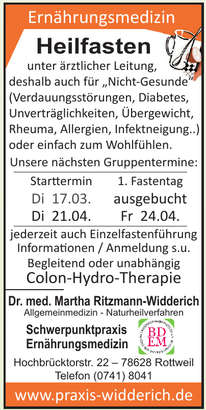 Dr. med. Martha Ritzmann-Widderich Dr. med. Martha Ritzmann-Widderich