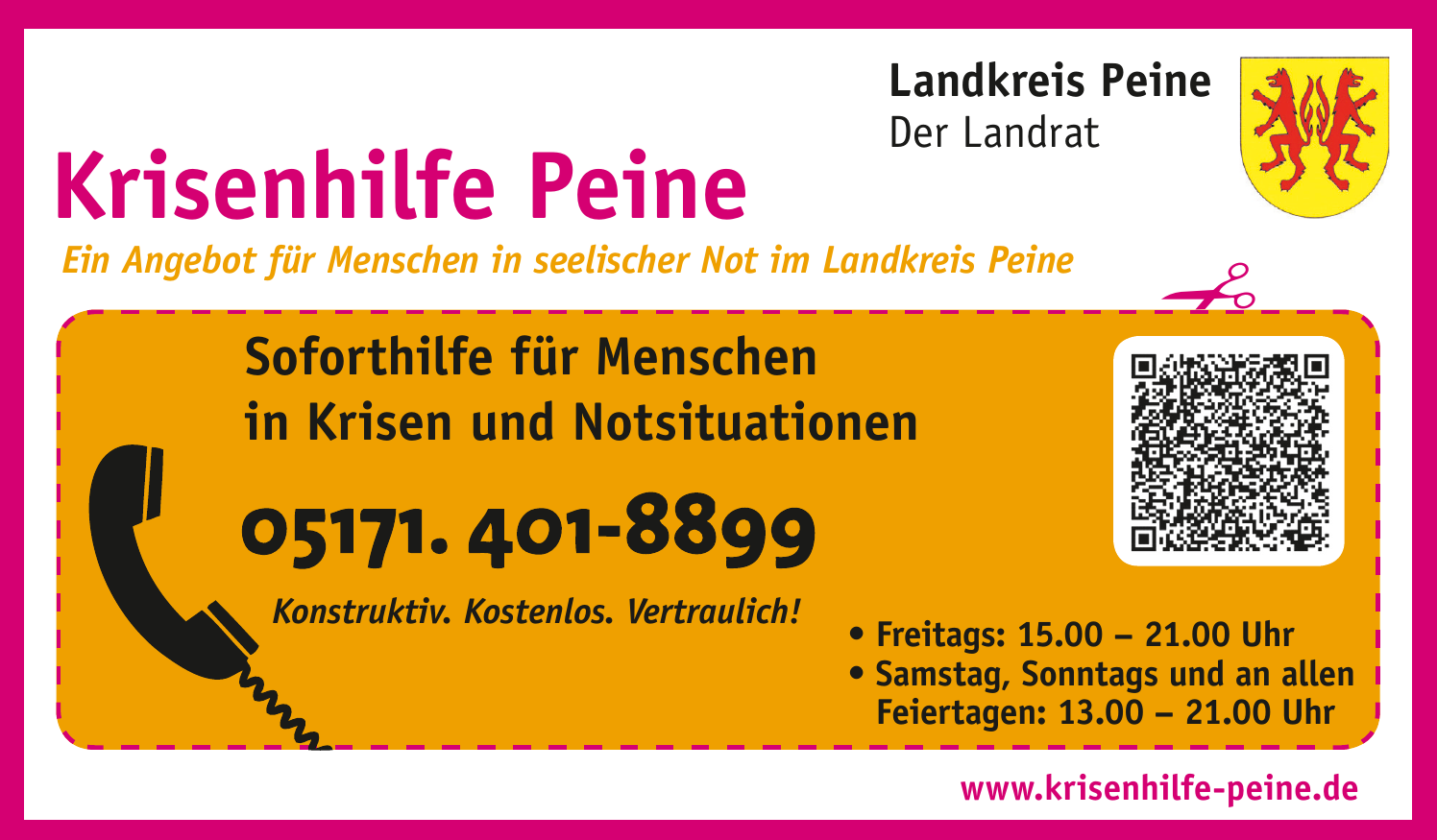 Krisenhilfe Peine - Landkreis Peine, Der Landrat Krisenhilfe Peine - Landkreis Peine, Der Landrat