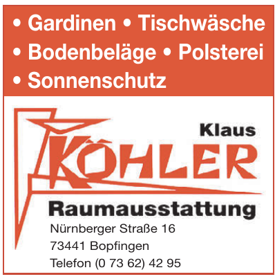 Klaus Kohler Raumstattung Klaus Kohler Raumstattung