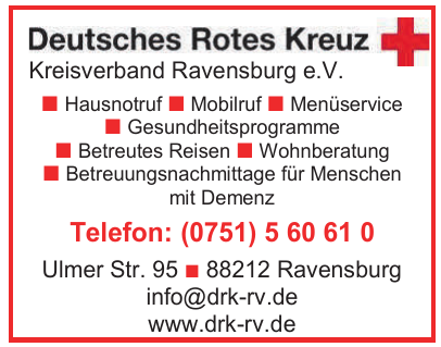 Deutsches Rotes Kreuz Kreisverband Ravensburg e.V. Deutsches Rotes Kreuz Kreisverband Ravensburg e.V.