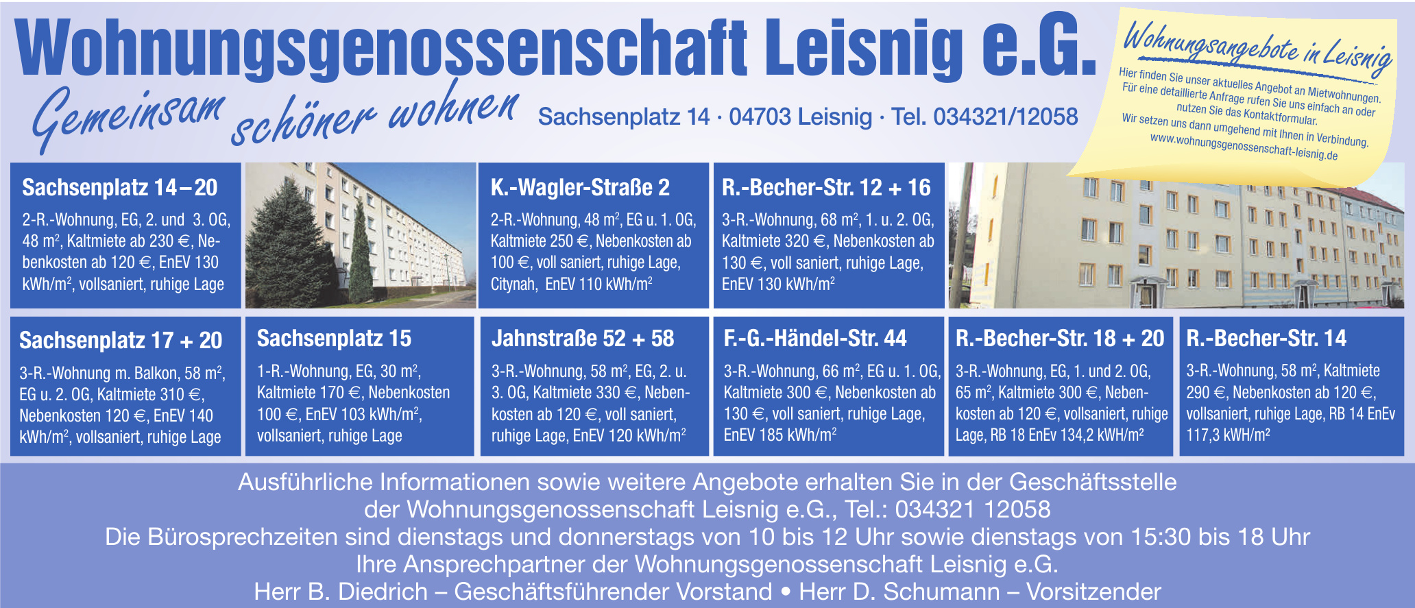 Wohnungsgenossenschaft Leisnig e.G. Wohnungsgenossenschaft Leisnig e.G.
