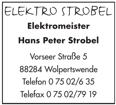 Elektromeister Hans Peter Strobel Elektromeister Hans Peter Strobel