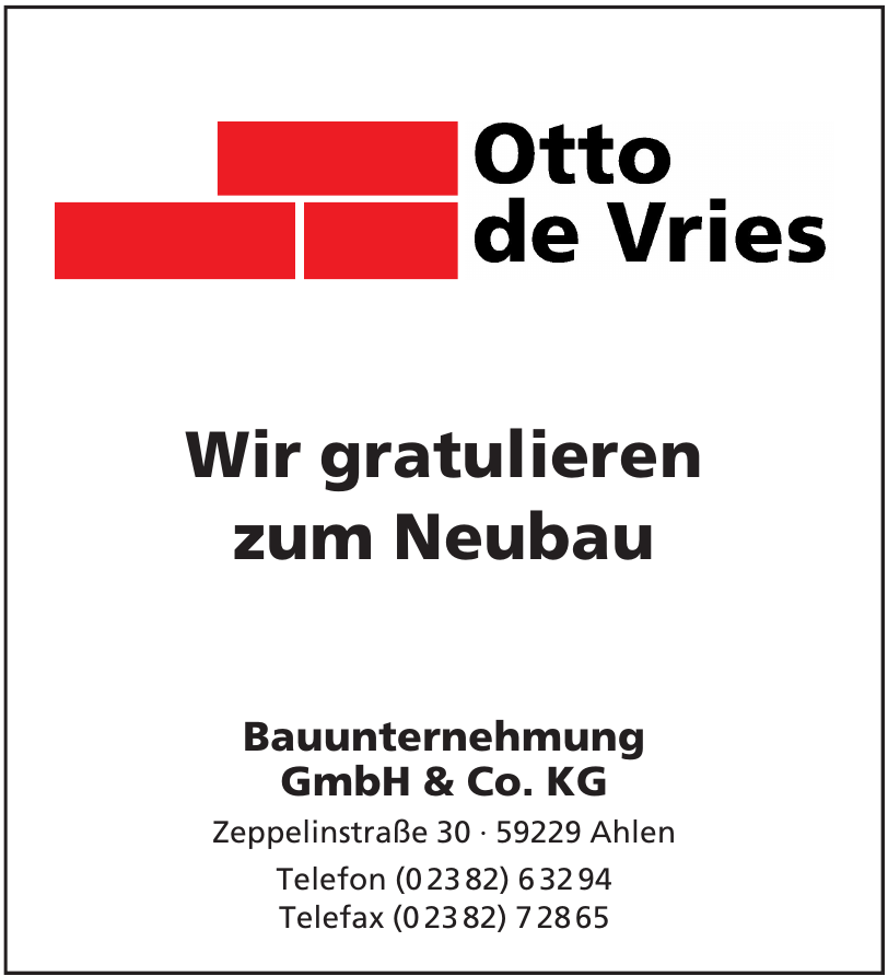 Otto de Vries Bauunternehmung GmbH & Co. KG Otto de Vries Bauunternehmung GmbH & Co. KG
