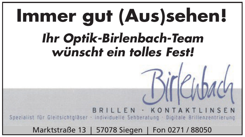 Birlenbach Brillen - Kontaktlinsen Birlenbach Brillen - Kontaktlinsen