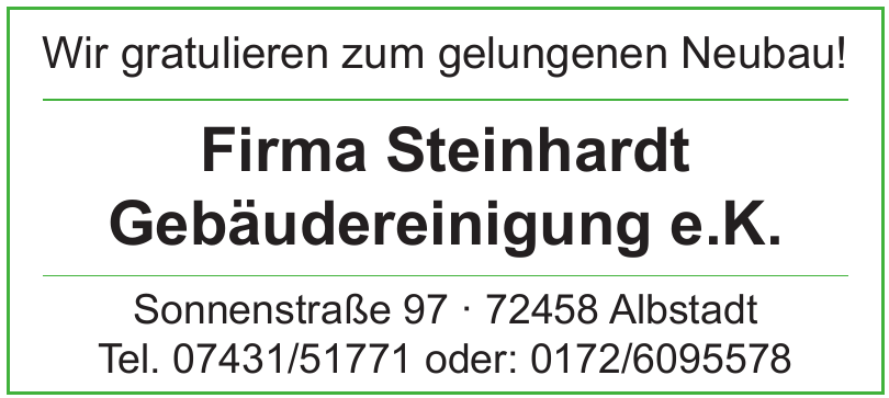 Firma Steinhardt Gebäudereinigung e.K. Firma Steinhardt Gebäudereinigung e.K.