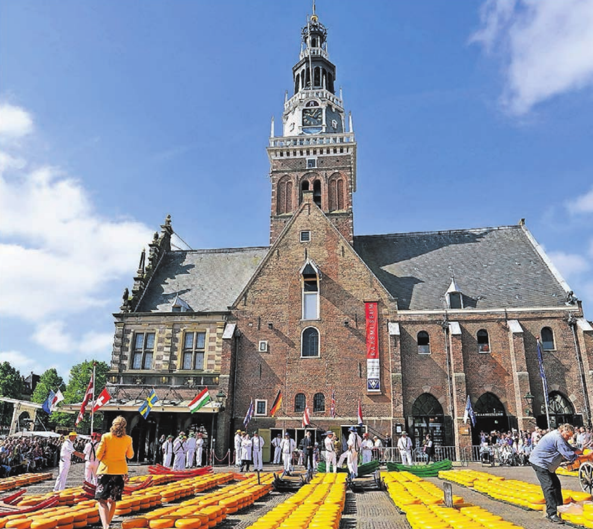 Ausflugsmöglichkeit zum weltberühmten Käsemarkt in Alkmaar. Foto: Aklmaar Marketing Ausflugsmöglichkeit zum weltberühmten Käsemarkt in Alkmaar. Foto: Aklmaar Marketing