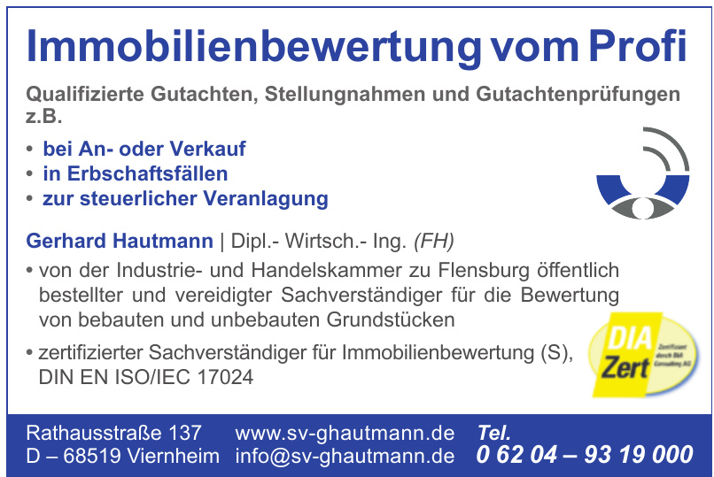 Immobilienbewertung Gerhard Hautmann Immobilienbewertung Gerhard Hautmann