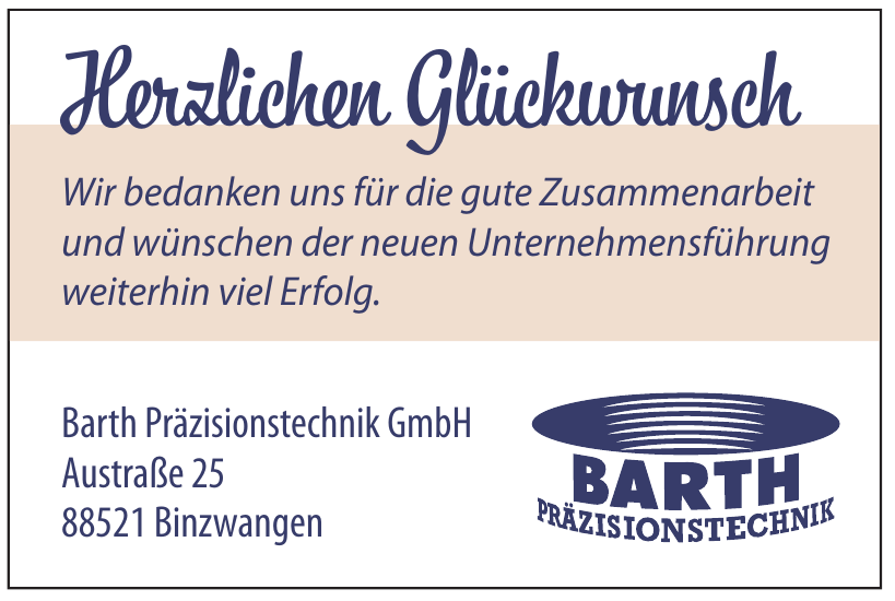 Barth Präzisionstechnik GmbH Barth Präzisionstechnik GmbH