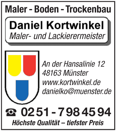 Daniel Kortwinkel Maler- und Lackierermeister Daniel Kortwinkel Maler- und Lackierermeister