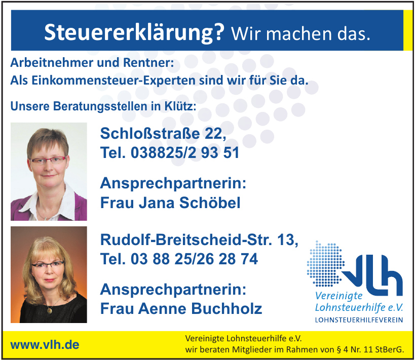 Vereinigte Lohnsteuerhilfe e.V. Vereinigte Lohnsteuerhilfe e.V.