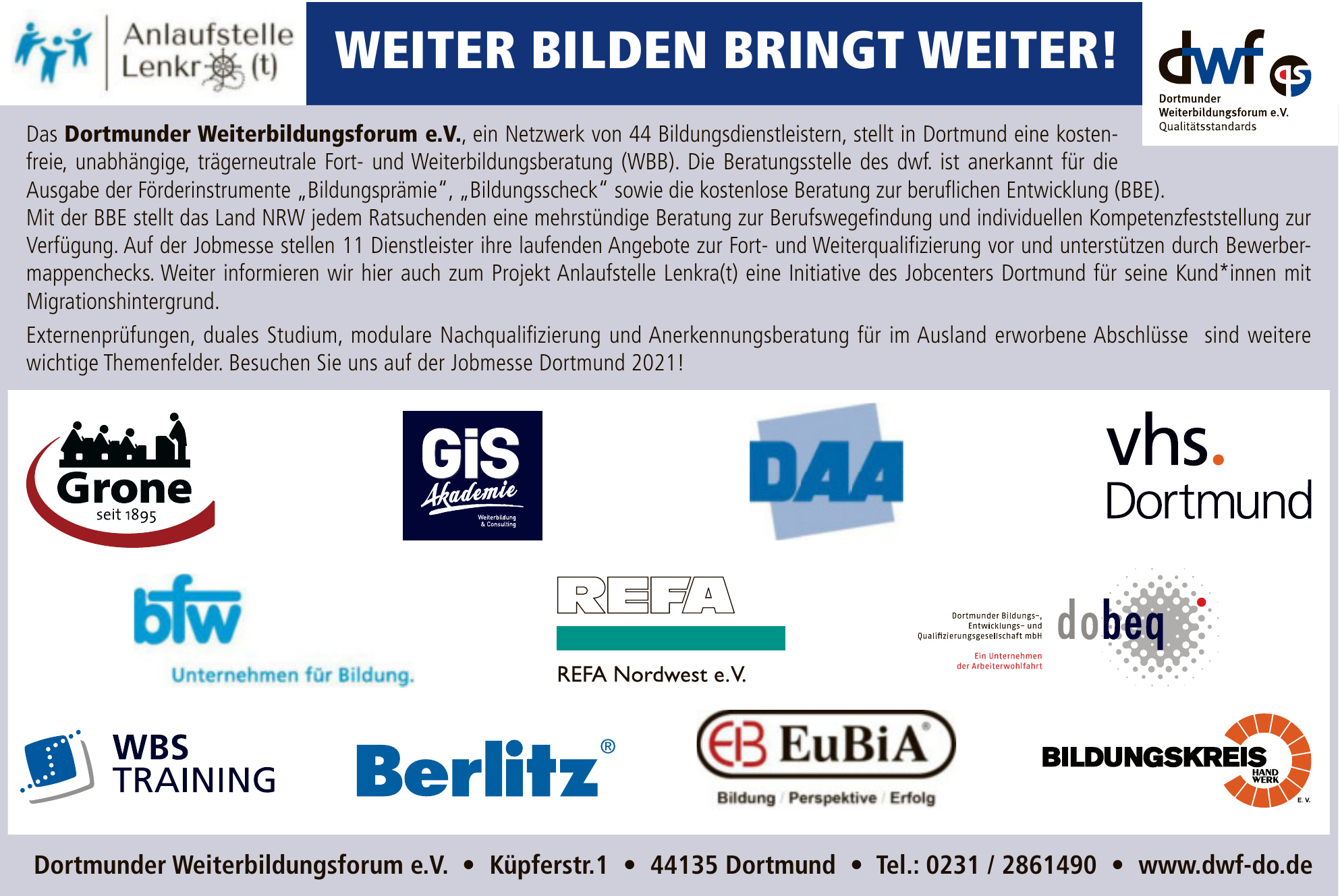 Dortmunder Weiterbildungsforum e.V. Dortmunder Weiterbildungsforum e.V.