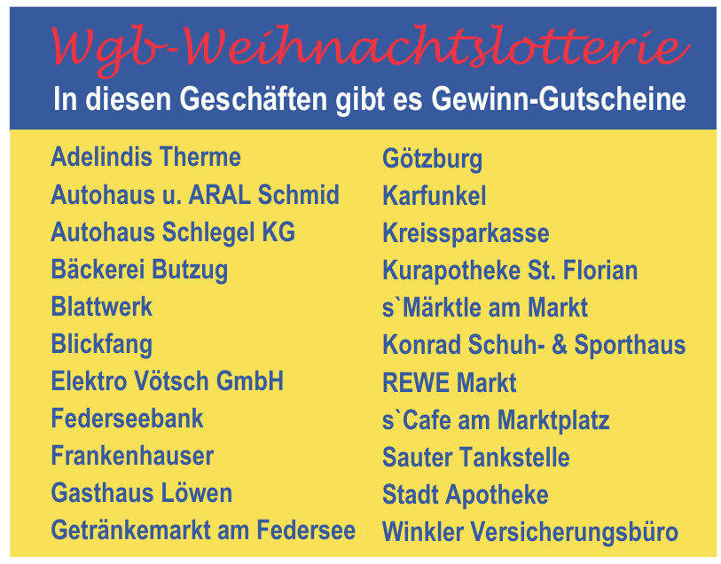 Wgb-Weihnachtslotterie Wgb-Weihnachtslotterie
