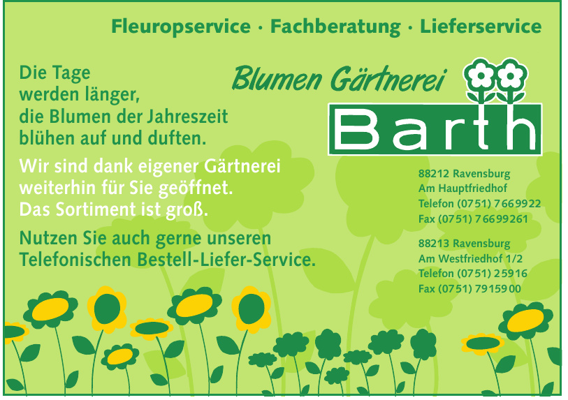 Blumen - Gärtnerei Barth Blumen - Gärtnerei Barth