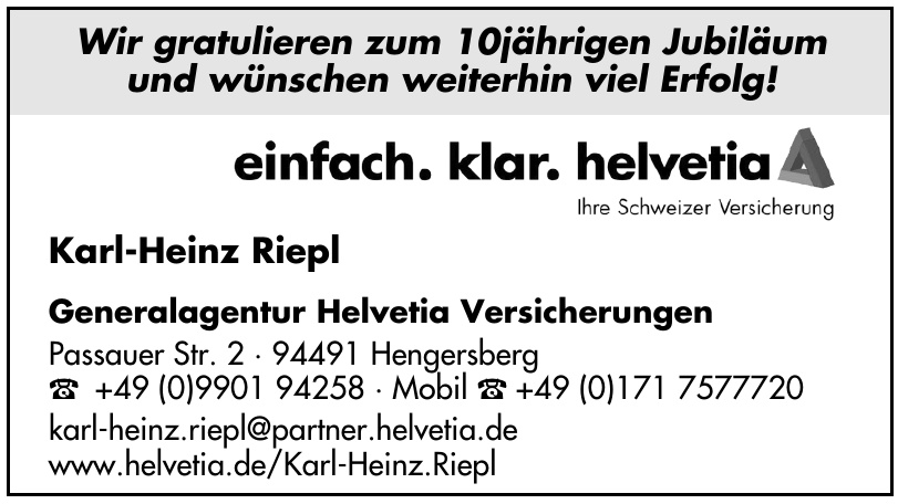 Karl-Heinz Riepl Generalagentur Helvetia Versicherungen