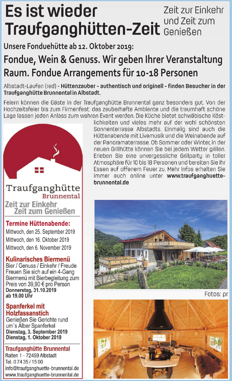 Traufganghütte Brunnental Traufganghütte Brunnental