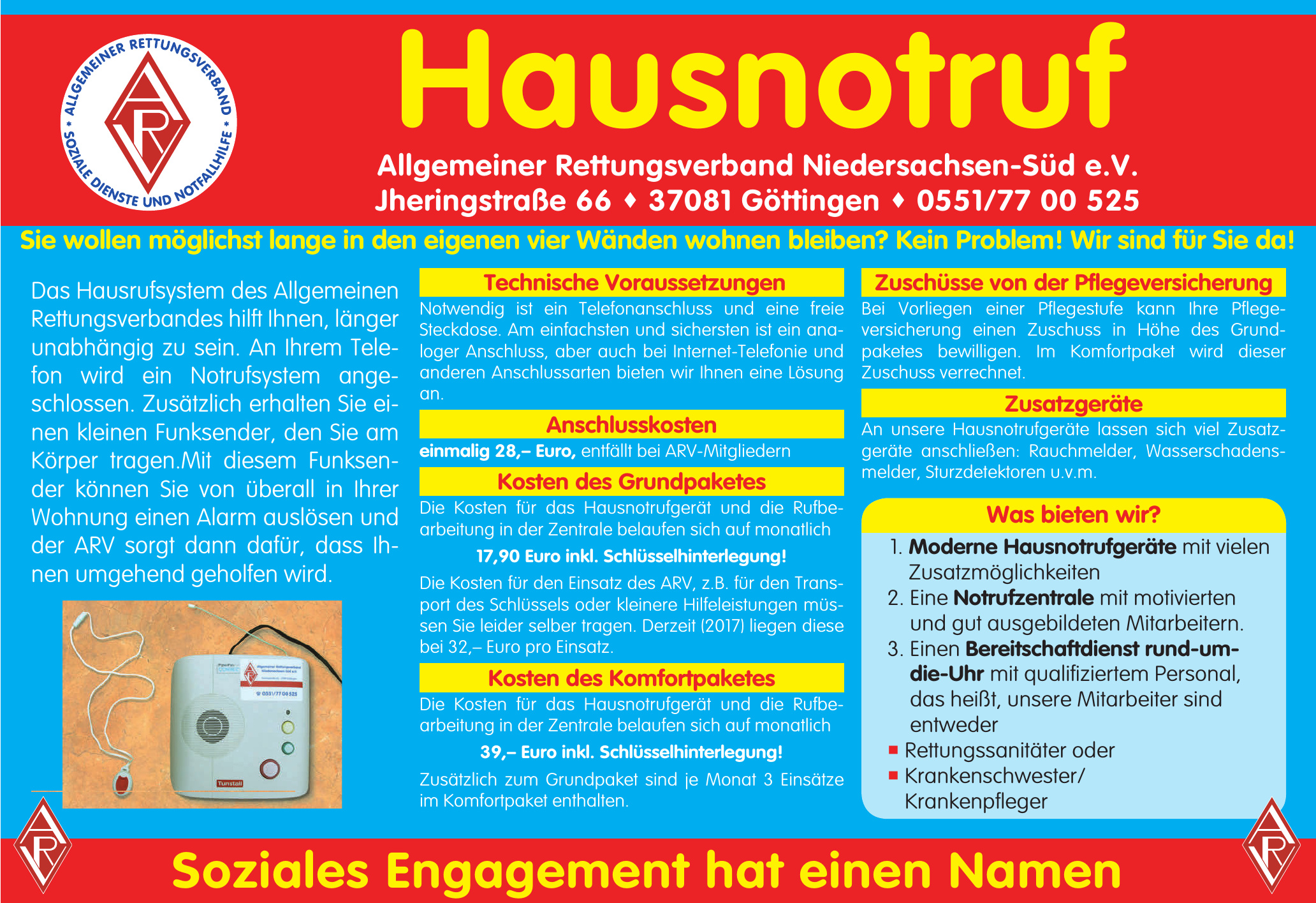 Hausnotruf - Allgemeiner Rettungsverband Niedersachsen-Süd e.V. Hausnotruf - Allgemeiner Rettungsverband Niedersachsen-Süd e.V.