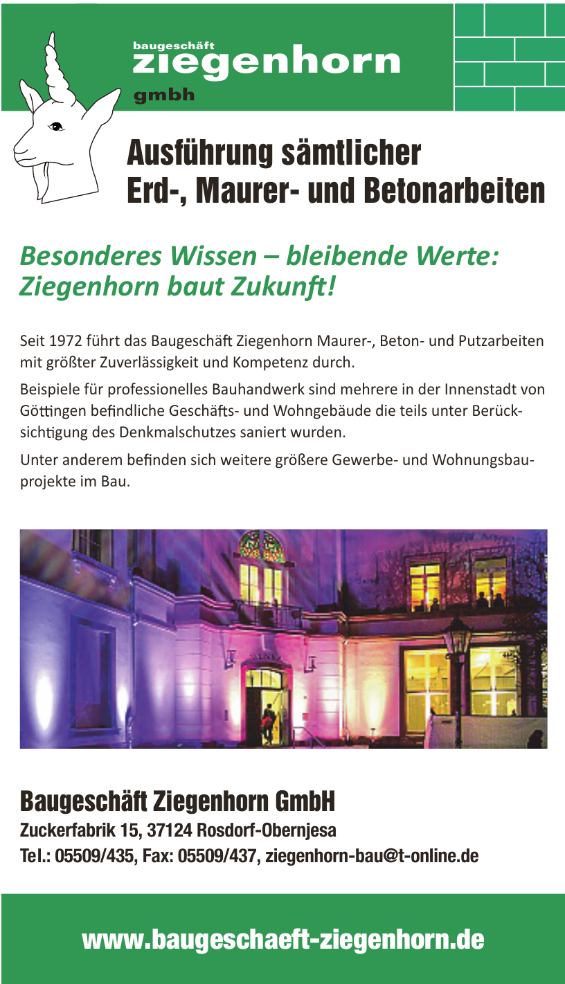 Baugeschäft Ziegenhorn GmbH Baugeschäft Ziegenhorn GmbH