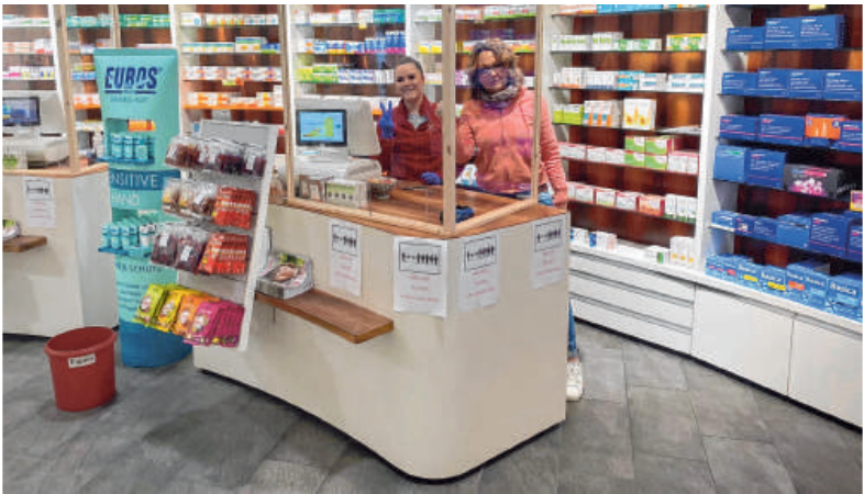 Sicherheitsvorkehrungen in der Central Apotheke. FOTO:CENTRAL Sicherheitsvorkehrungen in der Central Apotheke. FOTO:CENTRAL